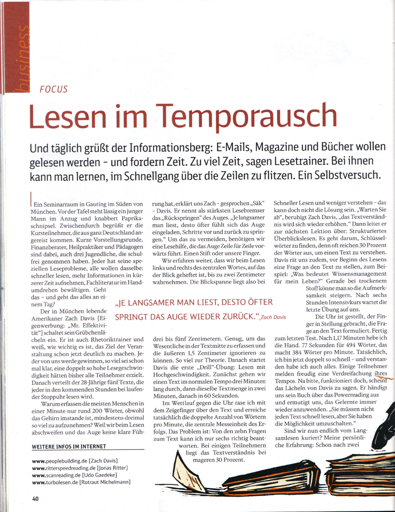 Artikel in Mobil, dem Magazin der Deutschen Bahn